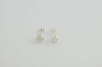 Małe Kolczyki Kamień Księżycowy Sztyft Srebro 925 - 2