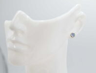 Kolczyki z kamieniem księżycowym srebro 925 minimalistyczne sztyfty - 4