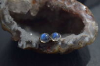 Kolczyki Kamień Księżycowy Sztyft Srebro 925 - 10