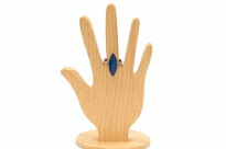 Srebrny pierścionek 925 labradoryt niebieski marquise długi pazur r.19 - 10