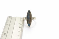 Srebrny pierścionek 925 labradoryt niebieski marquise długi pazur r.19 - 14