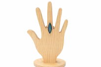 Srebrny pierścionek 925 labradoryt niebieski marquise długi pazur r.19 - 4