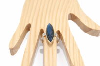 Srebrny pierścionek 925 labradoryt niebieski marquise długi pazur r.19 - 8