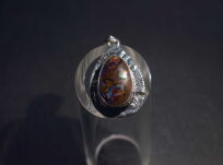 Srebrny wisior z australijskim opalem boulder światło zamknięte w kamieniu srebro 925 - 5