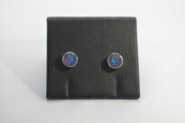 Kolczyki sztyft opal australijski dublet srebro 925 - 14