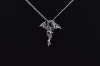 Wisiorek smok z mieczem srebro 925 – symbol mocy i odwagi - 2