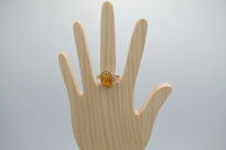 Srebrny pierścionek z bursztynem bałtyckim srebro 925 r.20 - 15