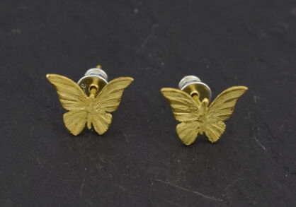 Kolczyki Motylki Srebro Złocone
