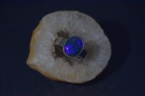 Pierścionek Ciemny Opal Australijski Srebro 925 r.16 Rękodzieło - 7