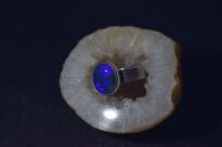 Pierścionek Ciemny Opal Australijski Srebro 925 r.16 Rękodzieło - 8