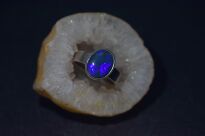 Pierścionek Ciemny Opal Australijski Srebro 925 r.16 Rękodzieło - 11