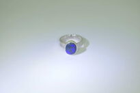 Pierścionek Ciemny Opal Australijski Srebro 925 r.16 Rękodzieło - 2