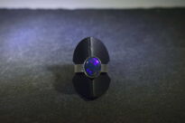 Pierścionek Ciemny Opal Australijski Srebro 925 r.16 Rękodzieło - 12