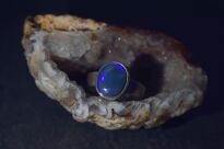 Pierścionek Ciemny Opal Australijski Srebro 925 r.16 Rękodzieło - 18