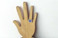 Pierścionek Ciemny Opal Australijski Srebro 925 r.16 Rękodzieło - 5