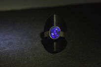 Pierścionek Ciemny Opal Australijski Srebro 925 r.16 Rękodzieło - 14