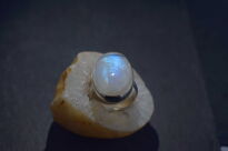 Duży pierścionek z kamieniem księżycowym srebro 925 owal naturalne inkluzje - 13