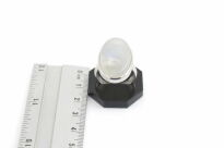 Duży pierścionek z kamieniem księżycowym srebro 925 owal naturalne inkluzje - 15