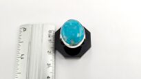 Pierścionek z Turkusem r.16 Srebro 925 Rękodzieło - 10