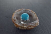 Pierścionek z Turkusem r.16 Srebro 925 Rękodzieło - 4