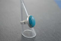 Pierścionek z Turkusem r.16 Srebro 925 Rękodzieło - 5