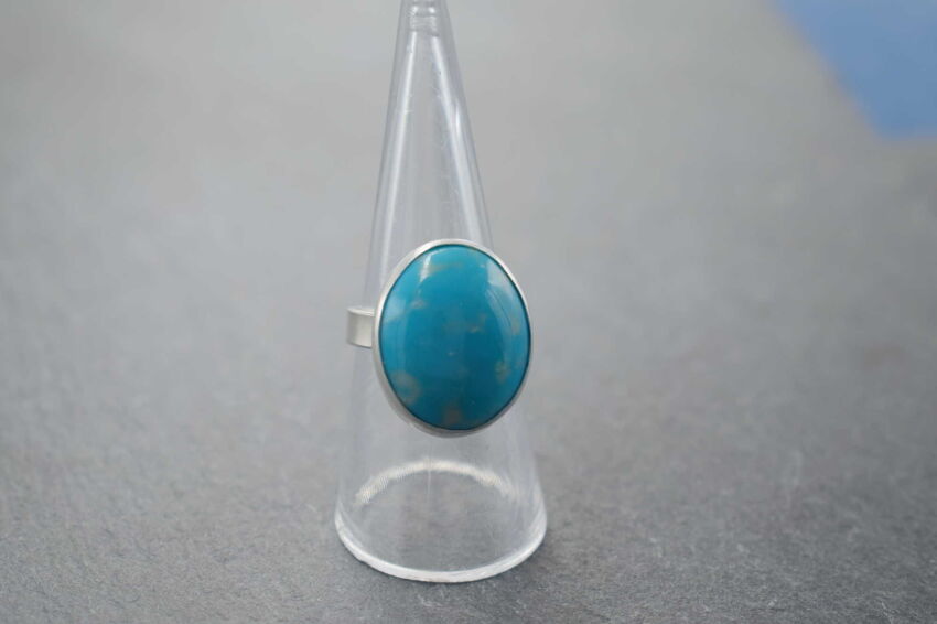 Pierścionek z Turkusem r.16 Srebro 925 Rękodzieło