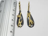 Kolczyki Pędy Bambusa Srebro 925 - 8