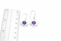 Kolczyki srebrne 925 ametyst SŁOŃCE wiszące fioletowe kamień naturalny - 10