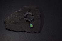 Wisior srebrny z opalem etiopskim ażurowe kółko oksydowane srebro 925 - 3