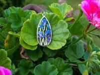 Zawieszka Irysy Srebro 925 Wisiorek Kwiaty - 3