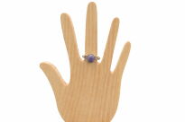 Srebrny pierścionek z czaroitem naturalny kamień ręcznie wykonany vintage r.17 - 3