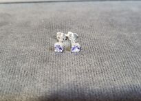 Małe Kolczyki Tanzanit Sztyft Srebro 925 Naturalne Tanzanity Sztyft - 5