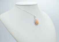 Wisiorek z opalem etiopskim, srebro 925 – pomarańczowy opal łezka - 10