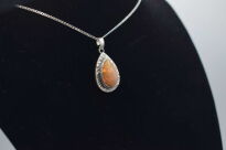 Wisiorek z opalem etiopskim, srebro 925 – pomarańczowy opal łezka - 11