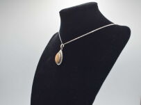 Wisiorek z opalem etiopskim, srebro 925 – pomarańczowy opal łezka - 12