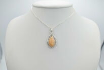 Wisiorek z opalem etiopskim, srebro 925 – pomarańczowy opal łezka - 4