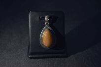 Wisiorek z opalem etiopskim, srebro 925 – pomarańczowy opal łezka - 5