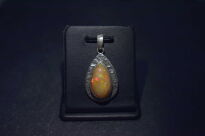 Wisiorek z opalem etiopskim, srebro 925 – pomarańczowy opal łezka - 7