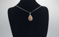 Wisiorek z opalem etiopskim, srebro 925 – pomarańczowy opal łezka - 9