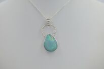 Srebrny wisiorek z opalem etiopskim – łezka z filigranem Srebro 925 Rękodzieło - 4