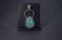 Srebrny wisiorek z opalem etiopskim – łezka z filigranem Srebro 925 Rękodzieło - 5