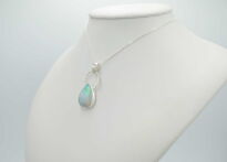 Srebrny wisiorek z opalem etiopskim – łezka z filigranem Srebro 925 Rękodzieło - 6