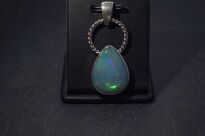 Srebrny wisiorek z opalem etiopskim – łezka z filigranem Srebro 925 Rękodzieło - 9