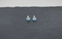 Kolczyki Larimar Owalny Sztyft Srebro 925 - 5