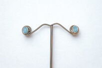 Kolczyki Larimar Owalny Sztyft Srebro 925 - 9