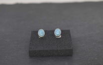 Kolczyki Larimar Owalny Sztyft Srebro 925 - 8