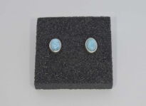 Kolczyki Larimar Owalny Sztyft Srebro 925 - 10