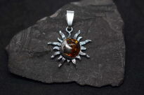 Zawieszka Słońce Słoneczko Bursztyn Srebro 925 - 4