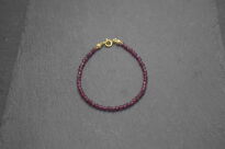 Bransoletka z granatu srebro złocone minimalistyczna granat almandyn 3 mm - 14