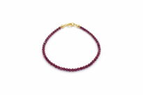 Bransoletka z granatu srebro złocone minimalistyczna granat almandyn 3 mm - 9